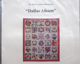 DALLAS ALBUM Quilt Pattern Heart & Home c. 1989 - 30 Advanced Applique Block Patterns - Vintage Quilter's Guild of Dallas Blocks