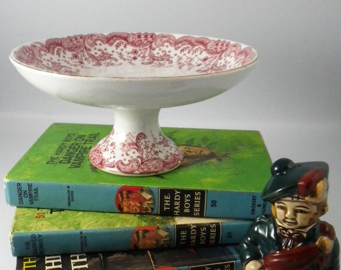 Antique Seville Mulberry Compote Dish by Maddock, Jon & Sons C. 1895 Has One Tiny Chip Scrolls