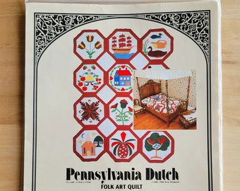 Folk Art Quilt Pattern - PENNSYLVANIA DUTCH - by Quilt Country - c. 1982 - 75x100 inches