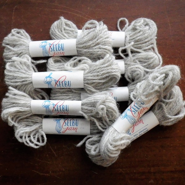 9 Skeins Light Gray Selbu # 202 Tapestry Yarn Vintage Tapisserie 100% Wool New in Original Packaging Norwegian Norway Crafting