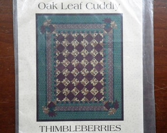 Oak Leaf Cuddly Quilt Pattern Kit 66x82" by Thimbleberries #92280 Leaves Autumn Fall Decor Applique Country Farmhouse Copyright 1999 Forest