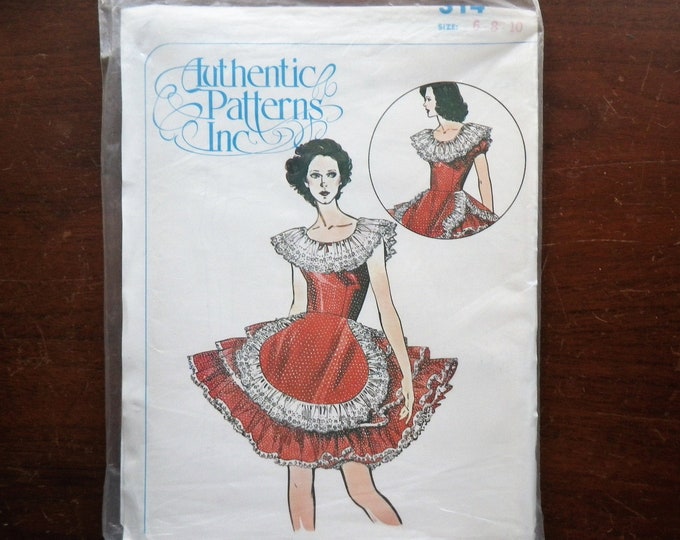 UNCUT Authentic Patterns 314 Square Dance Dress Size 6 8 10 Sewing ...