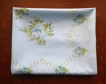 Vintage Flat Double Full Bed Sheet Yellow Gold Black Stripe or Blue Green White Stripe Montgomery Ward