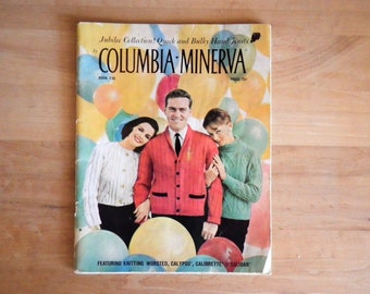 Columbia Minerva Knitting Pattern Book 736 Jubilee Collection Quick and Bulky Hand-Knits Sweaters Coats Jackets Cardigans Circa 1958 Fibers