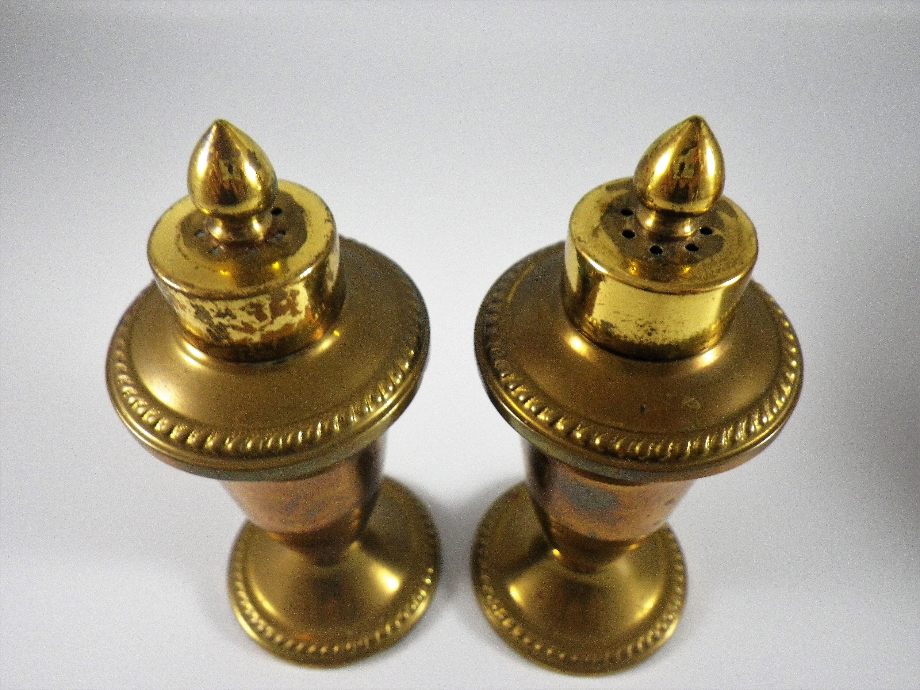 Brass Salt and Pepper Shaker Set Vintage Luxury Etsy