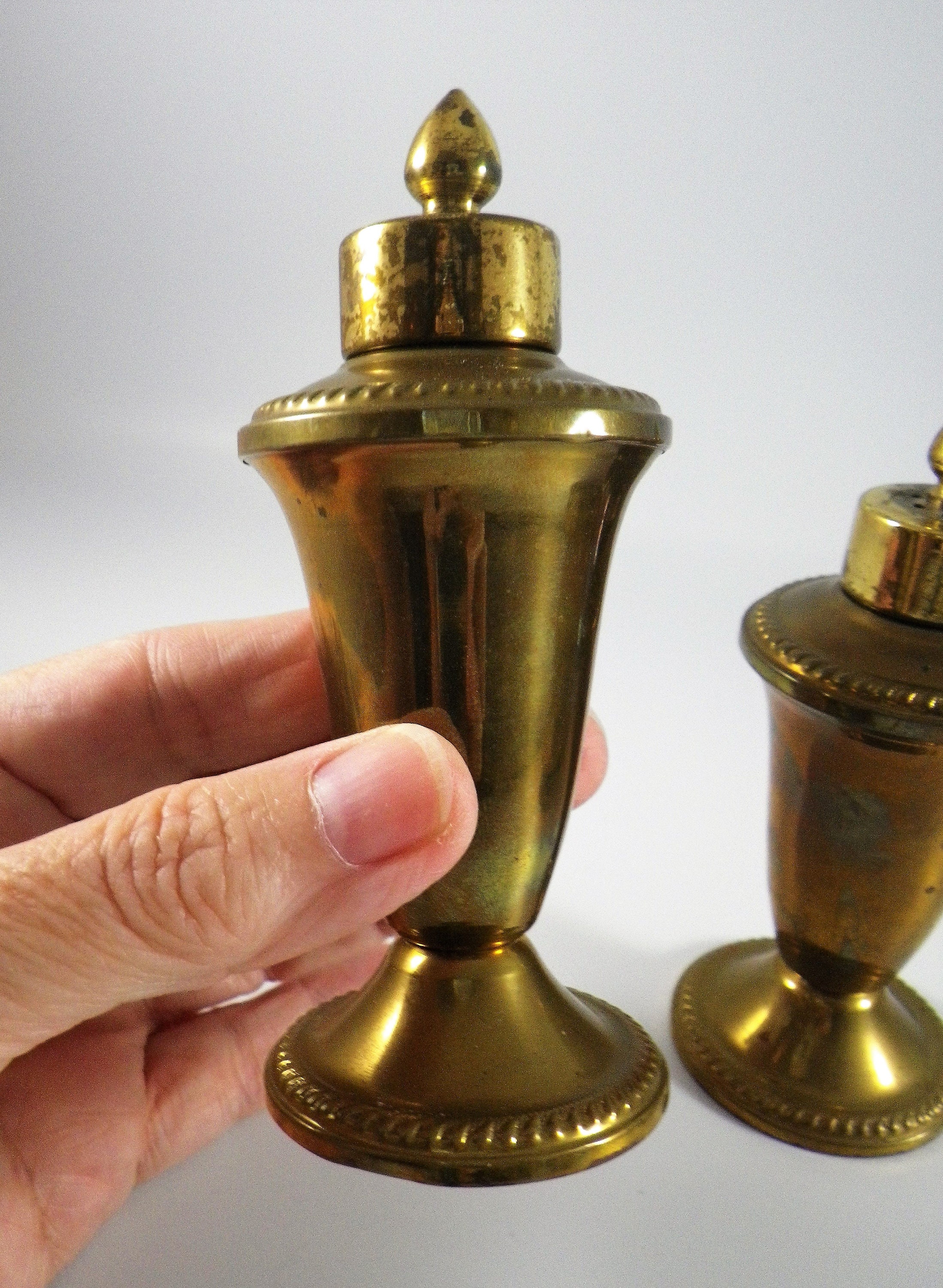 Brass Salt and Pepper Shaker Set Vintage Luxury Etsy