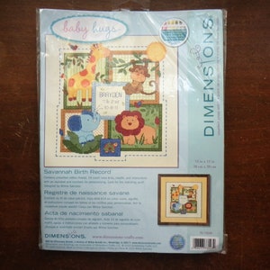 Dimensions Baby Hugs Baby Blocks Birth Record Counted Cross Stitch  Kit-5X7 14