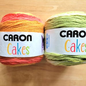 1 Skein Caron Cakes Yarn -YOU CHOOSE the Colorway - Pistachio -or- Spice Cake - Discontinued Colors - 383yd - De-stash!