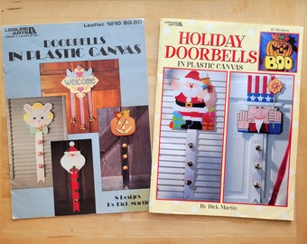 Set of 2 Plastic Canvas Doorbells Pattern Book - from Leisure Arts - Holiday Doorbells -AND- Doorbells in Plastic Canvas