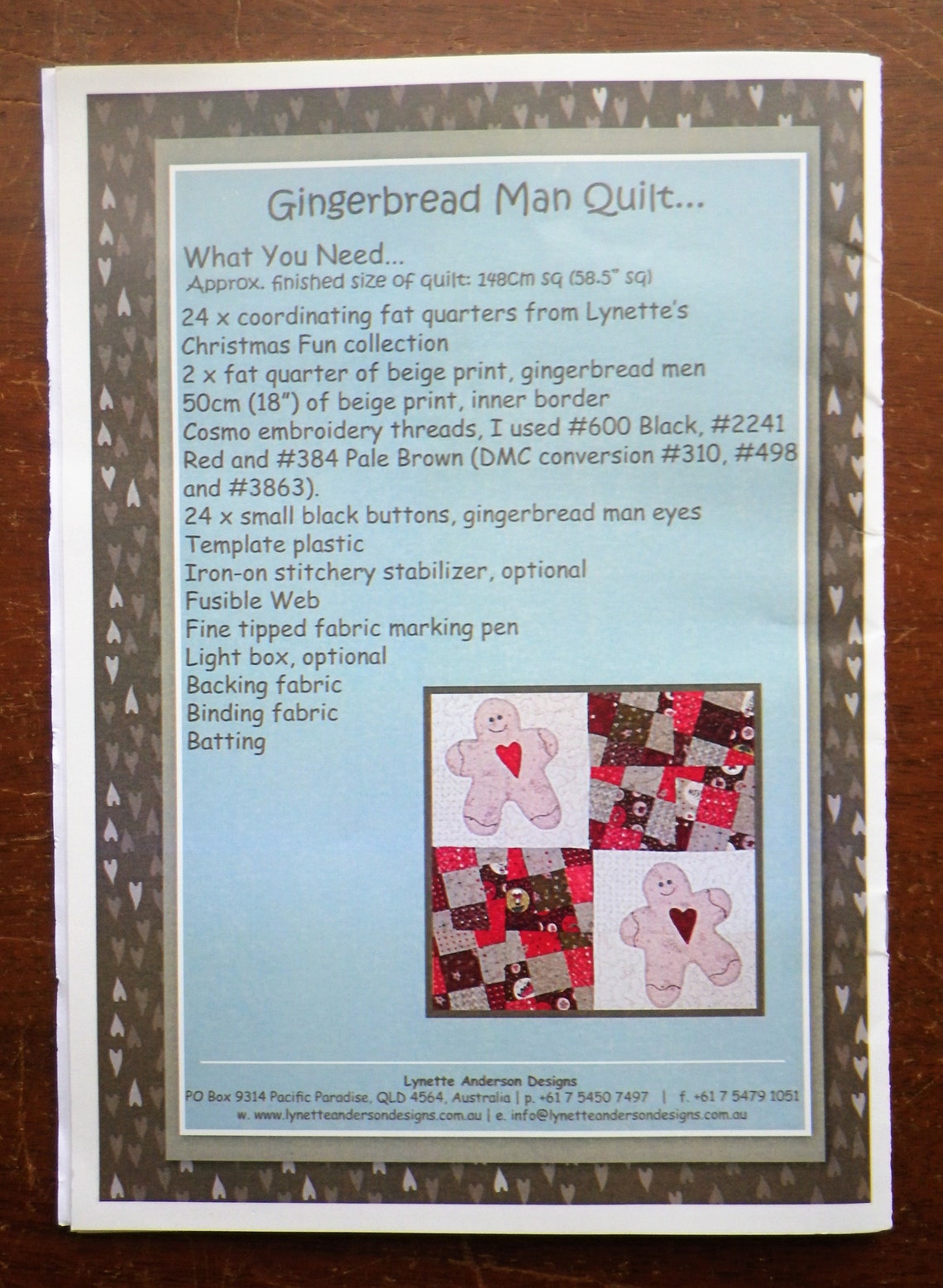 Gingerbread Man Quilt Pattern From Anderson Designs Etsy
