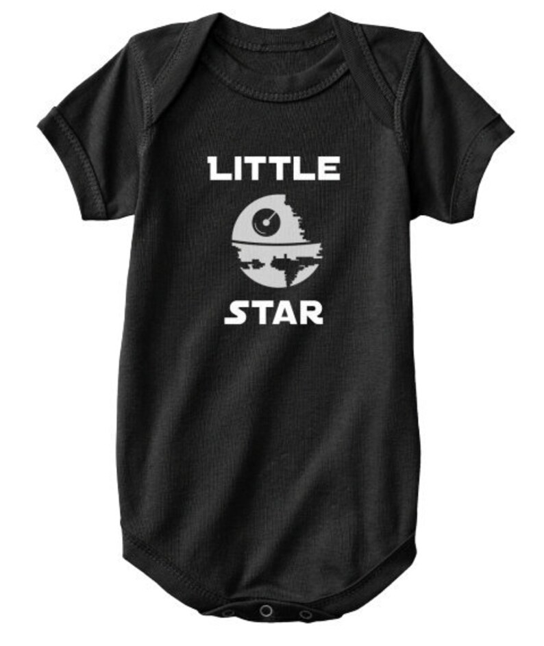 DEATH Unisex Infant Onesie LITTLE STAR Bodysuit Boy or Girl Color Options Baby Shower Newborn Gender Neutral Nursery Daddy Dude Gift Wars