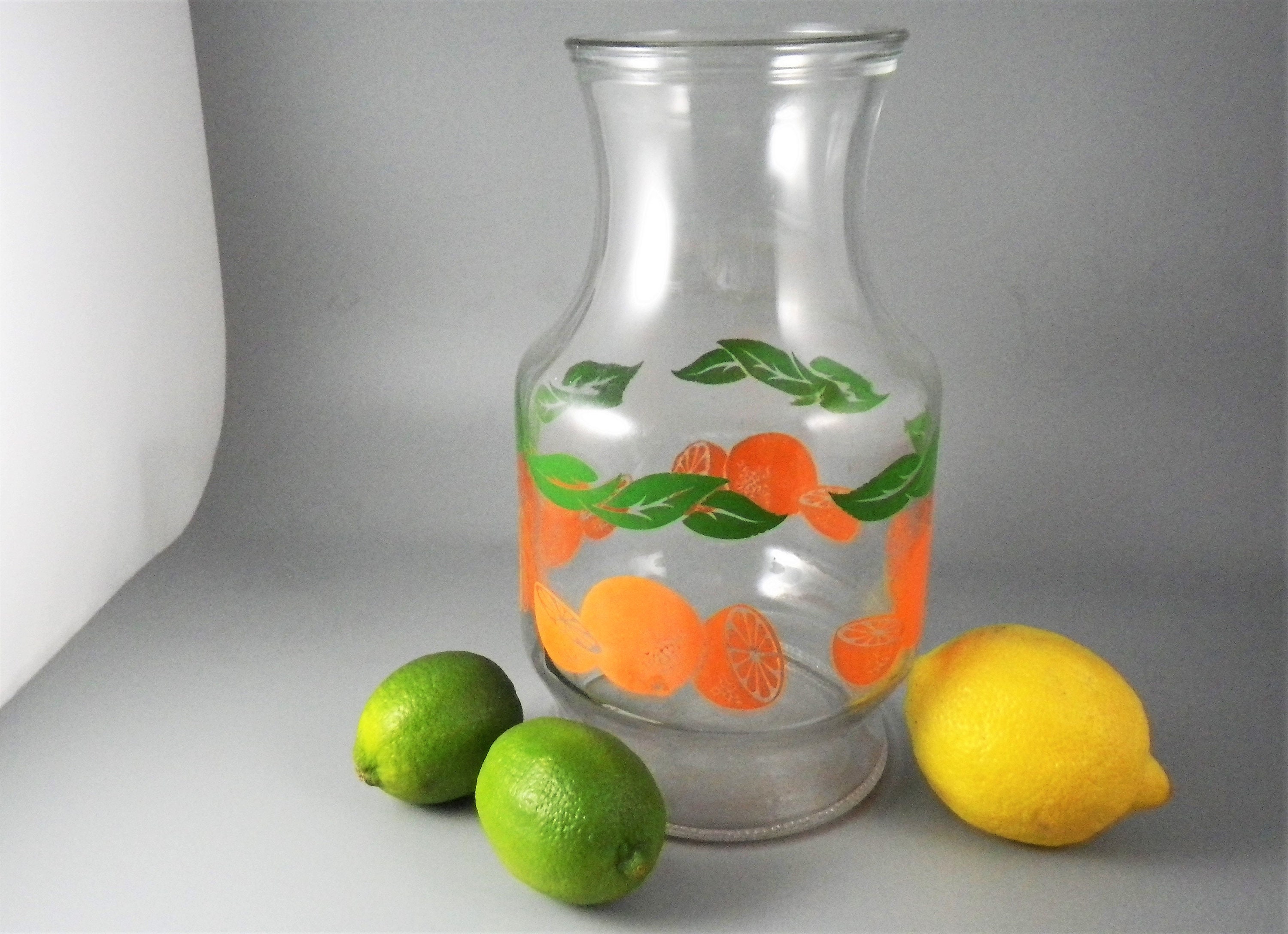 Graphic Orange Slice 32oz Juice Carafe/decanter With Bonus 