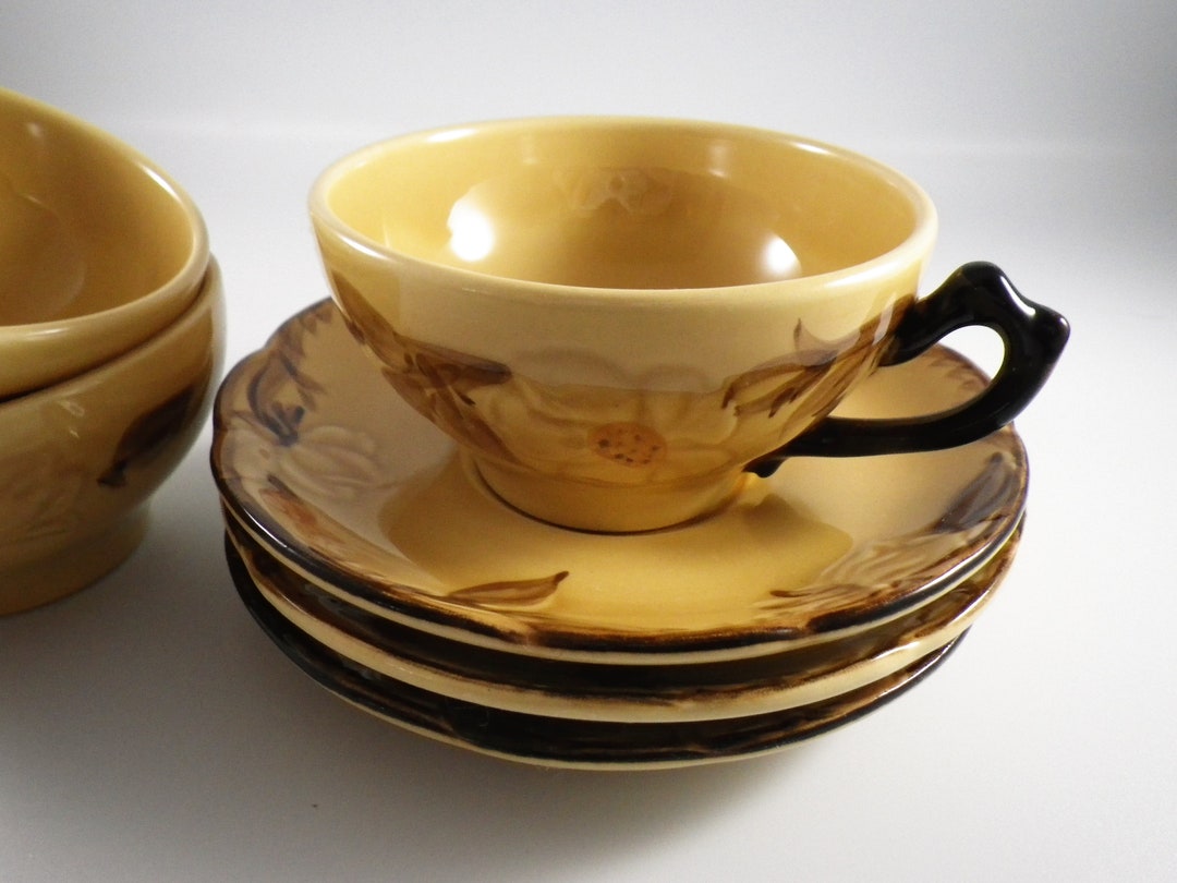 Set of 4 Franciscan Cafe' Royal Cups and Saucers