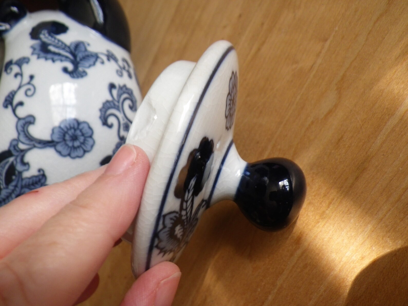 Pier One Blue China Tea Set Teapot and 3 Tea Cups Etsy