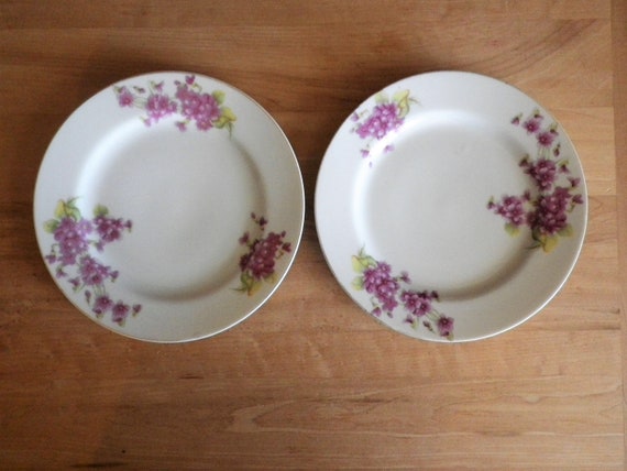専用ページです Vintage Plate 2枚 2 Dessert Plates by MF Japan Violets Vintage Floral B&B