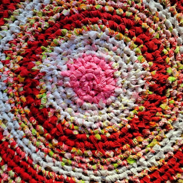 Pink Crochet Rug Etsy