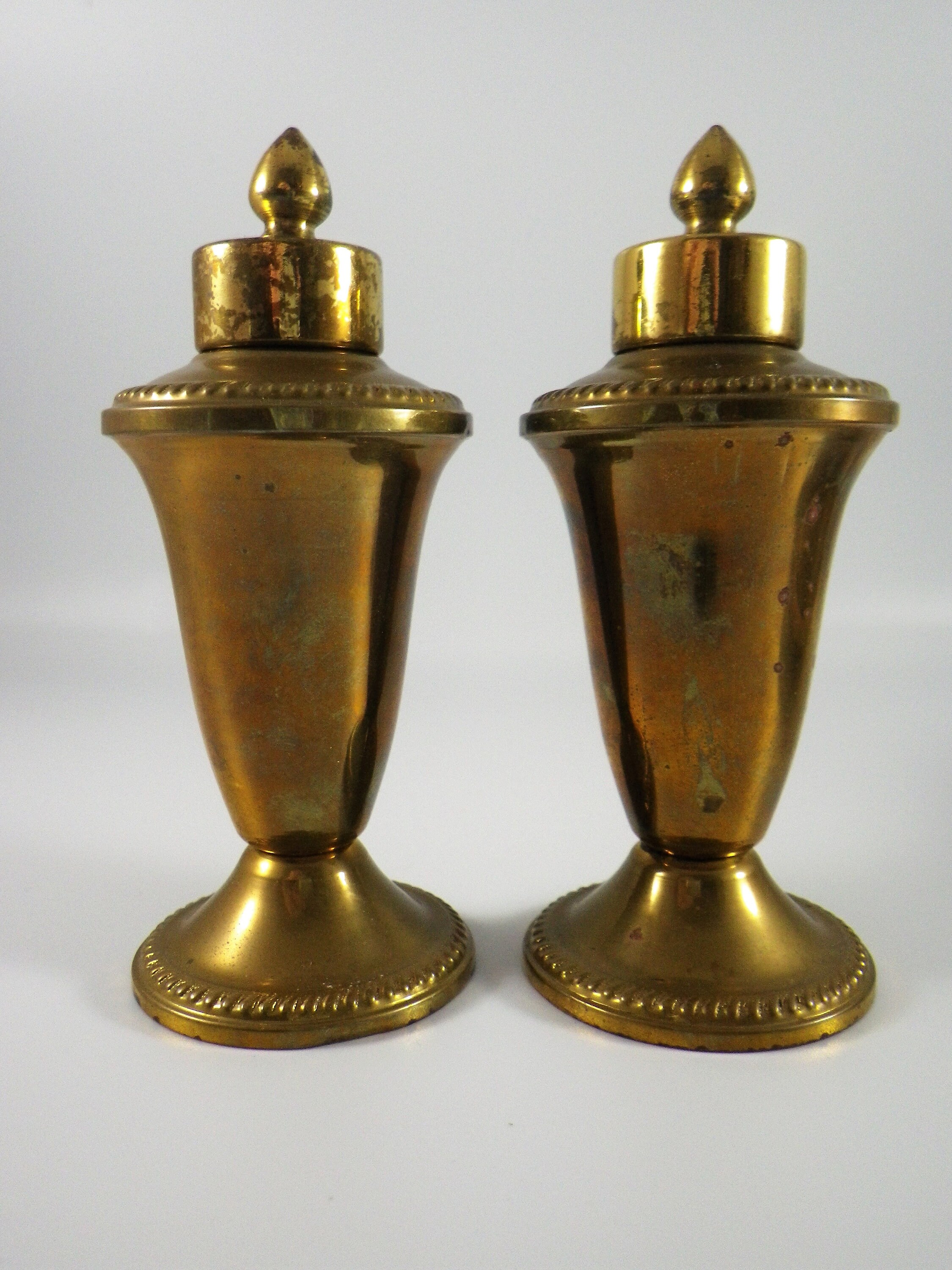 Brass Salt and Pepper Shaker Set Vintage Luxury Etsy