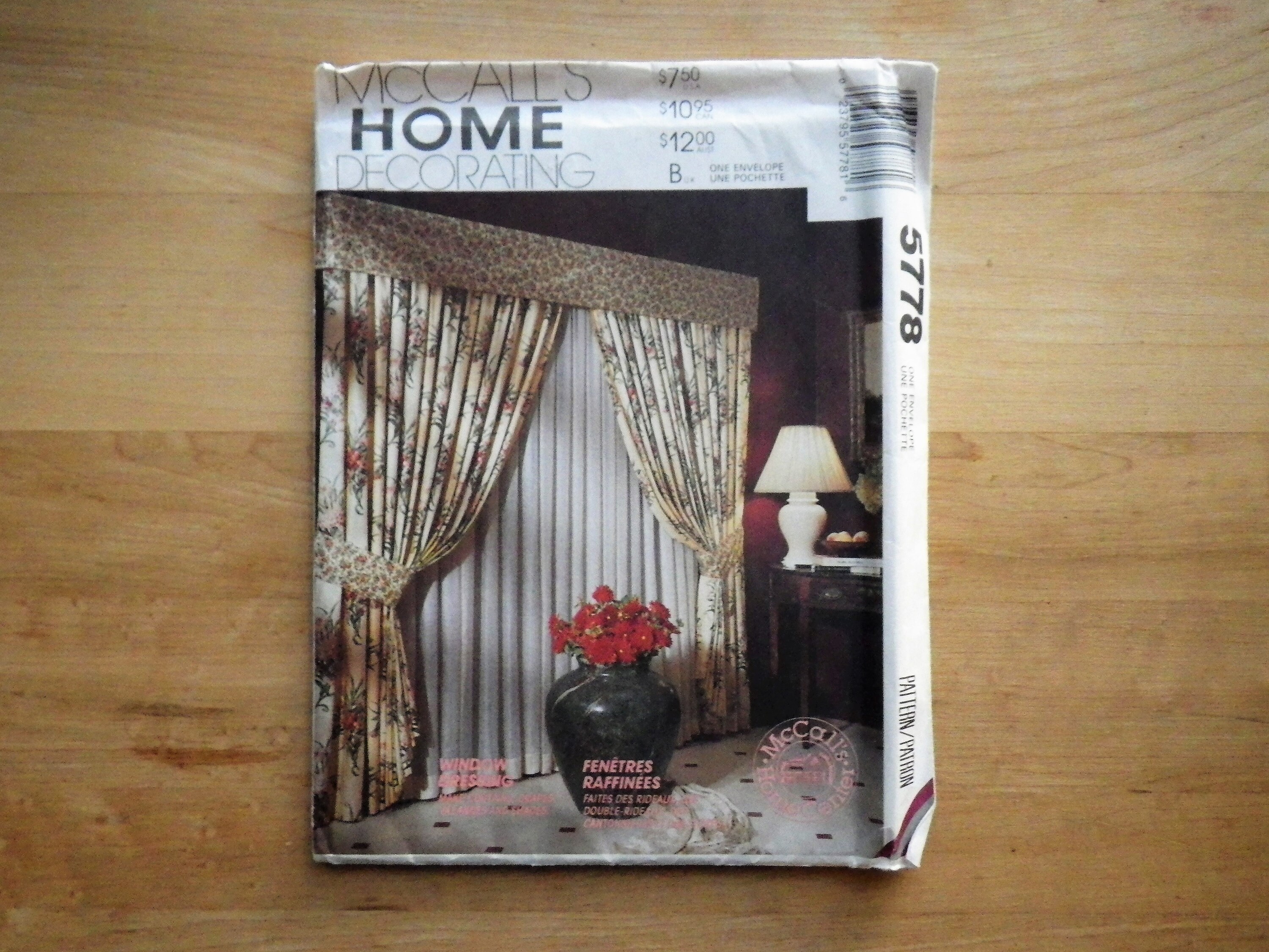 McCall's M4408 Window Treatments Size: One Used Sewing Pattern