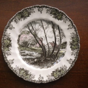 YOU CHOOSE- Large Dinner Plates by Johnson Brothers, Vintage The Friendly Village Pattern, Made in England Backstamp, English Farmhouse