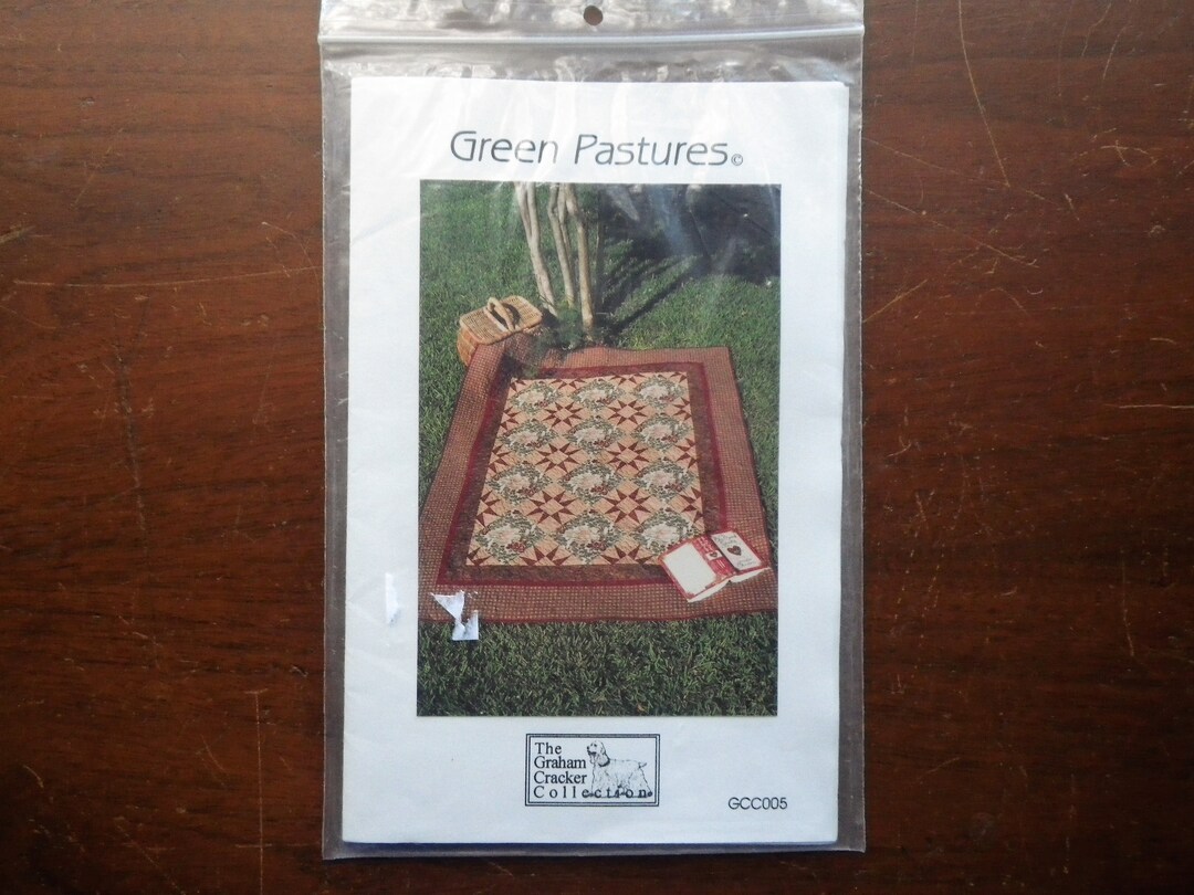 Quilt Pattern Kit GREEN PASTURES by Graham Cracker Collection Folk Art