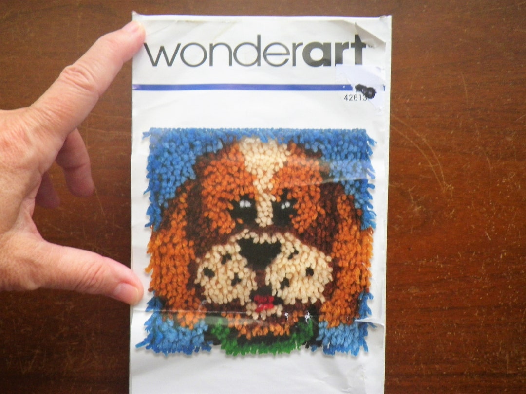 NIB Beginner PUPPY Latch Hook Kit 426136 Wonderart Finished Etsy
