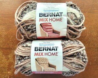 1 Skein Bernat Yarn Mix Home -YOU CHOOSE- Cafe Au-lait -or- Goldmine Colorways