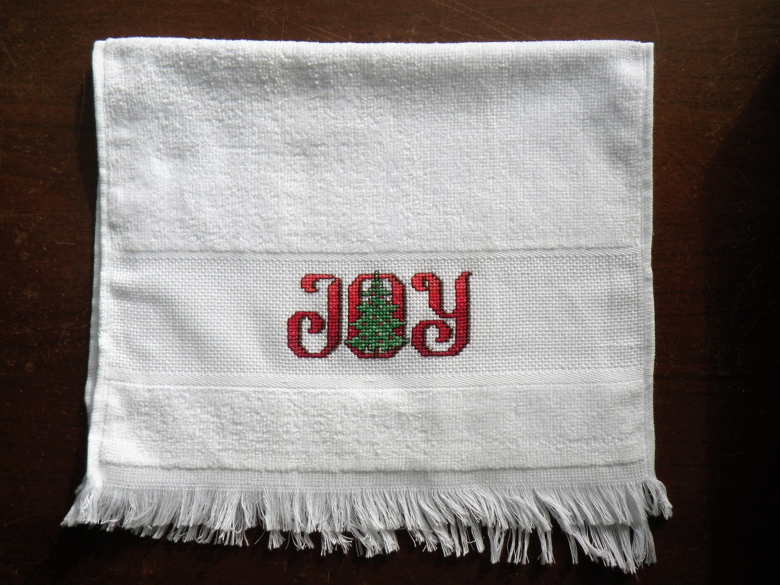JOY Christmas Fingertip Hand Towel Guest Bath Kitchen Holiday Etsy