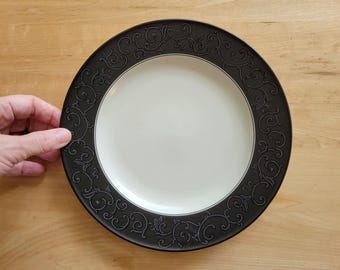 Salad Plates - Ebony Trellis by Mikasa - Intaglio - CA065 - Choose from Set of four or one - 8-3/8" wide - c. 2002 - Malaysia