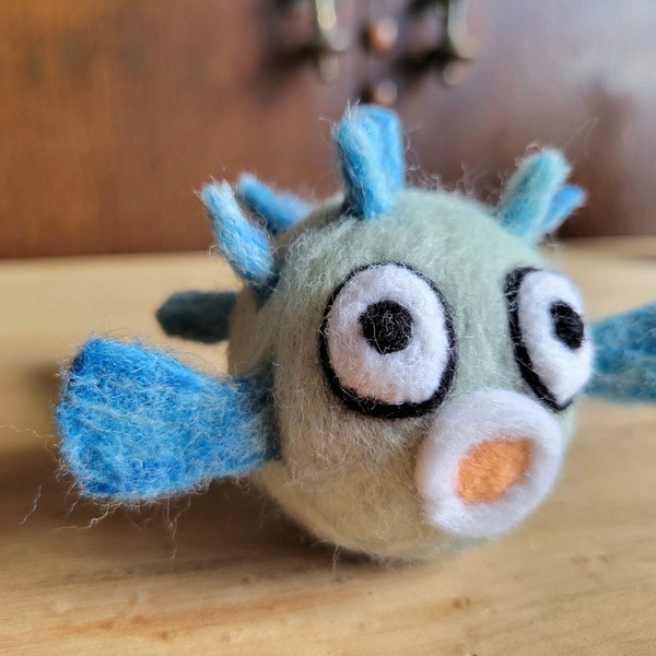 Needle Felted PUFFER FISH - Ready to Ship