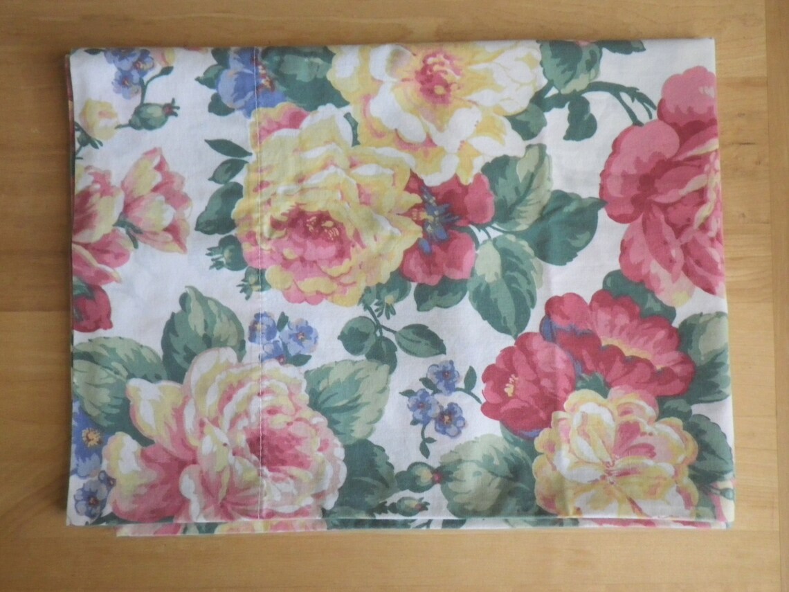King Size Floral Pillowcase by Wamsutta Vintage Bed Linens Etsy