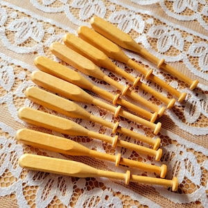 Set of 10 Simple Square Lace Bobbins Light Hardwood - Turned Wood Bobbins for Lace Making - 3-7/8&quot; length