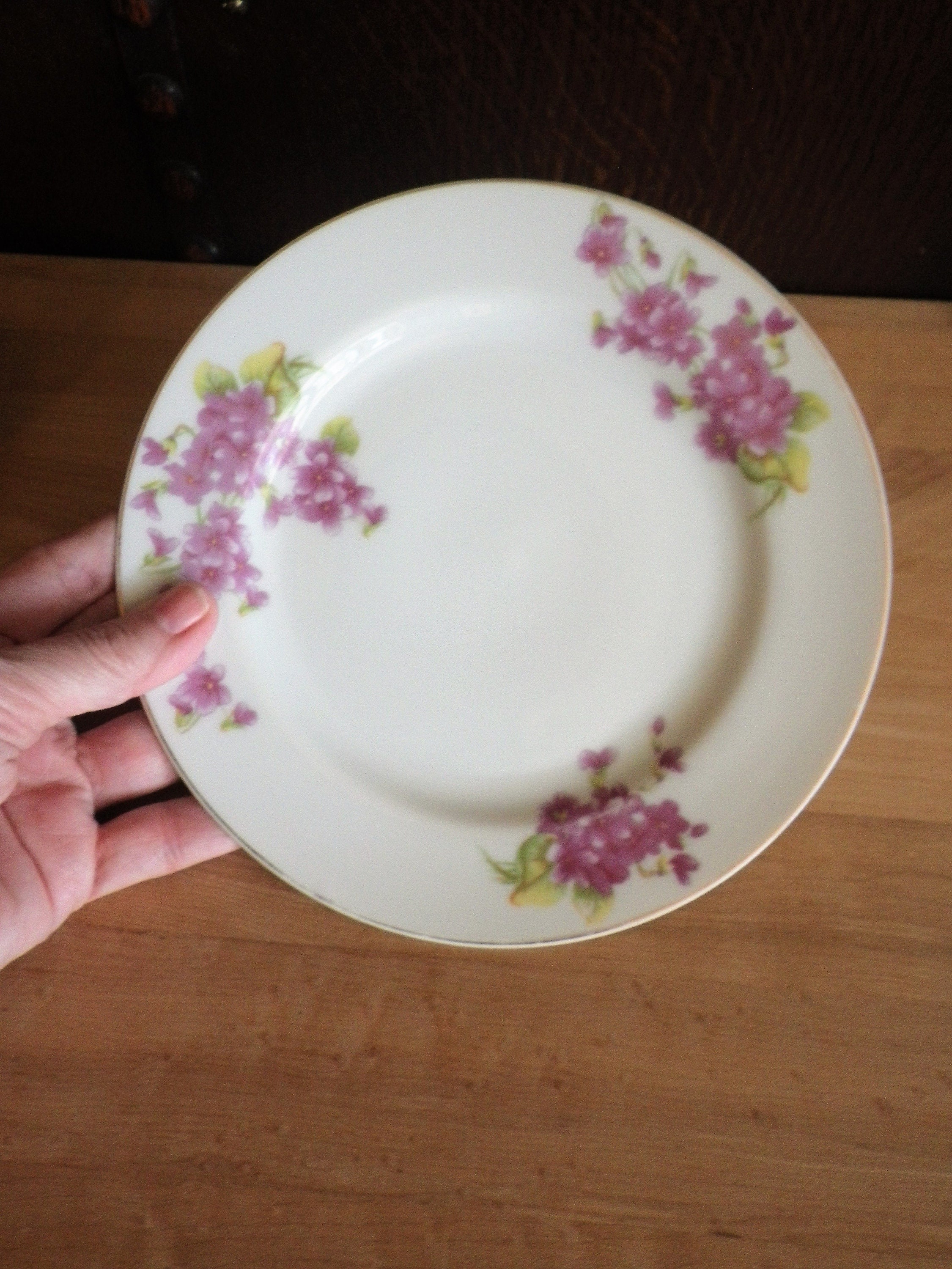専用ページです　Vintage Plate 2枚 2 Dessert Plates by MF Japan Violets Vintage Floral B&B