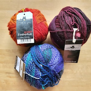 1 Ball Schoppel Wolle Yarn Zauberball - CHOOSE YOUR Color - Yarning for You -or- Blackberries - 100g/420 - Sock Yarn - Self-Striping