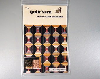 Courthouse Steps Quilt Pattern by The Quilt Yard - Fold & Finish Collection #QY22 Quilt Size 93 x 105" c. 2002 Betty Cotton - Table Runner