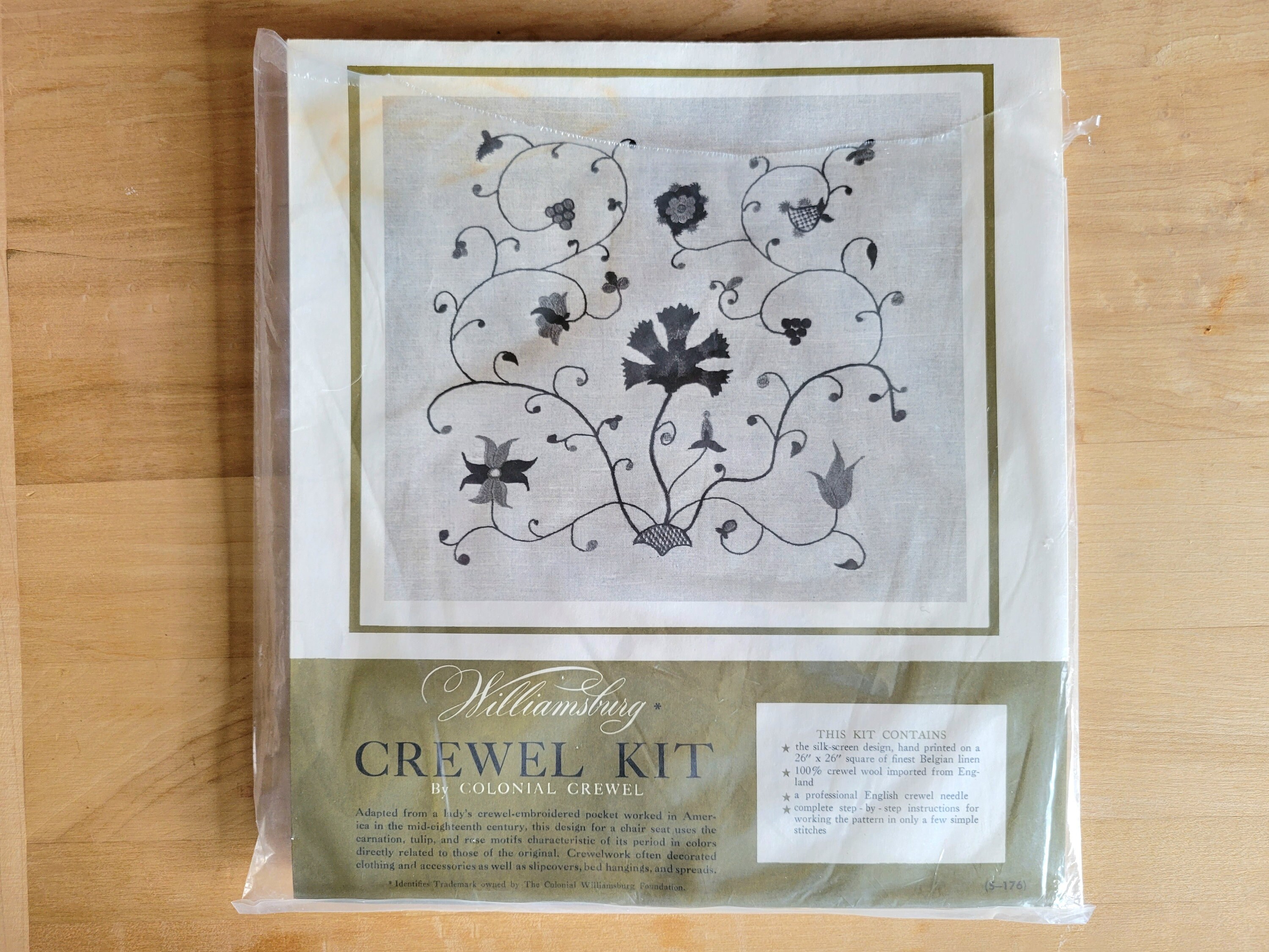 Crewel Work Embroidery Kit pomegranates and Rowan -   Crewel  embroidery patterns, Crewel embroidery tutorial, Embroidery kits