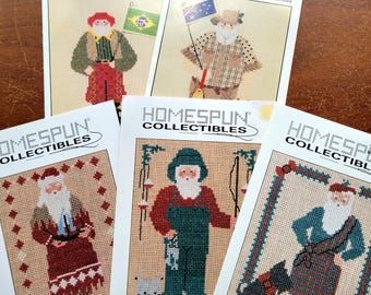 Santa Cross Stitch Pattern - Homespun Collectibles or HeartStrings -YOU CHOOSE- Various Santas