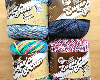 Sugar 'n Cream Cotton Yarn - Various Sizes and Colorways - See Details