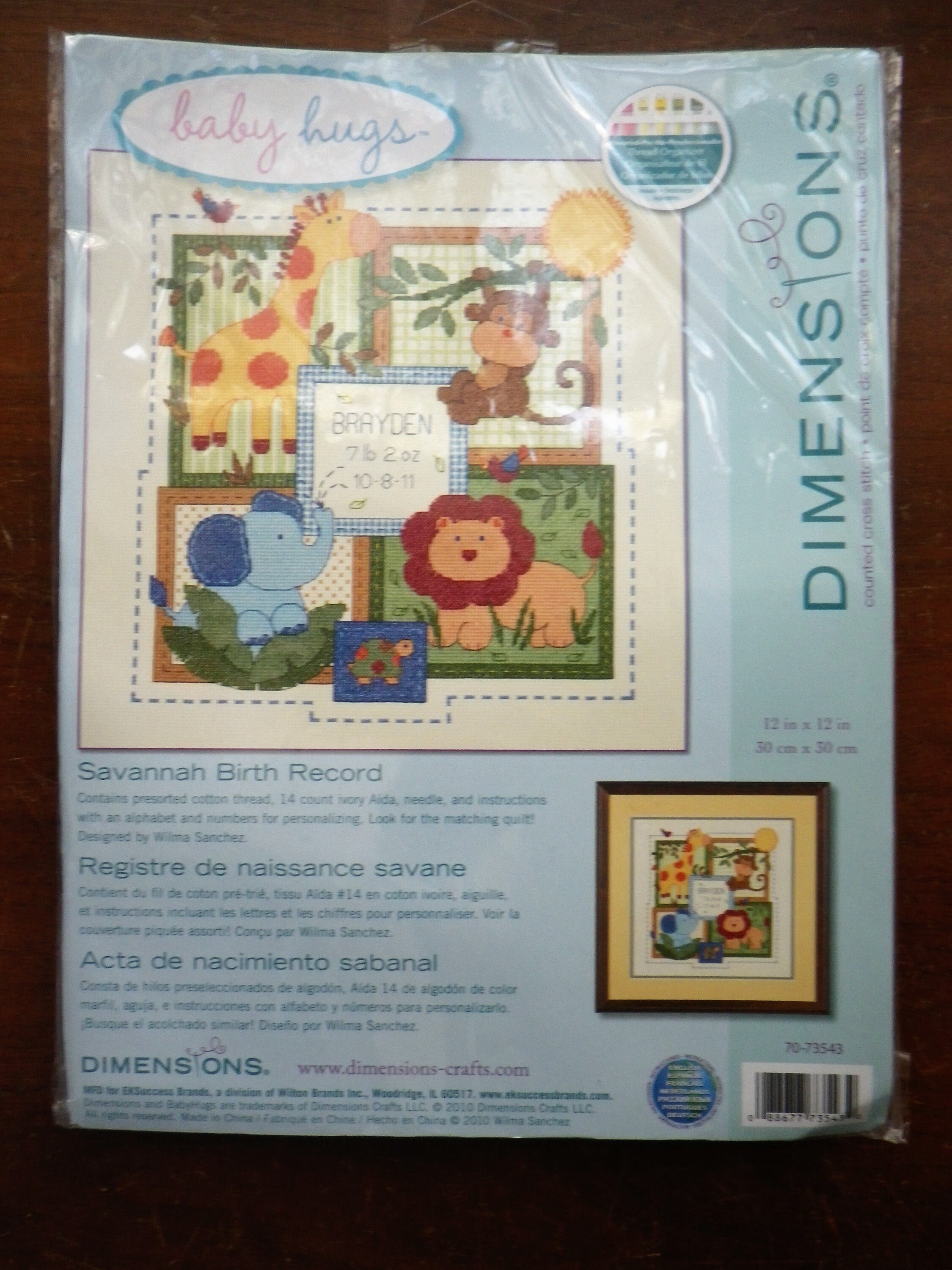 Savannah Baby Quilt Kit - Dimensions - Stamped Cross Stitch Kits