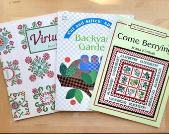 Jeana Kimball Quilt Pattern Book -YOU CHOOSE- Virtues -or- Come Berrying -or- Backyard Garden