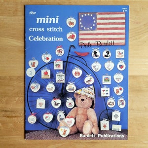 The Mini Cross Stitch Celebration Pattern Booklet - 15 Pages by Dale Burdett Publications - c. 1987 Miniatures