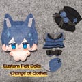 Custom 10cm Felt Character Plushie | OC & Anime Character Doll | Felt Dolls With Interchangeable Clothes and Hairstyles product logo