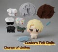 Custom Non-Woven Character Plushie | OC & Anime Character Doll | Felt Dolls with Interchangeable Clothes and Hairstyles | Fan gifts product logo