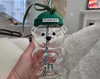 2025 Glass Starbucks Bearista Bear Cold Cup Holiday Limited Edition