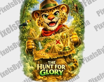 The Hunt For Glory PNG, Mexico Soccer Adventure Mascot Digital Download, World Cup 2026 Fan Art PNG for T-Shirt Printing