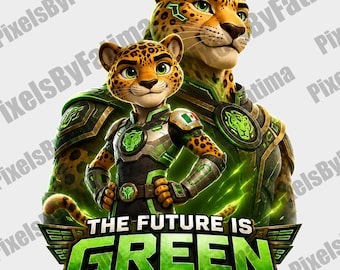 The Future Is Green PNG, Mexico Soccer Mascot Digital Download, Eco Future Football Fan PNG, World Cup 2026 T-Shirt Design