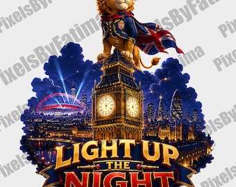 Light Up the Night England PNG, England Soccer Fan Digital Download, Lion Mascot Football Shirt Design, World Cup 2026 PNG