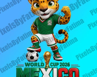 Mexico Soccer Jaguar PNG, World Cup 2026 Mexico Fan Design, Football Mascot Graphic, Mexican Soccer Shirt PNG Download