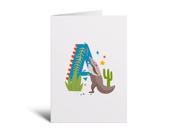 A6 Animals Alphabet Greetings Cards