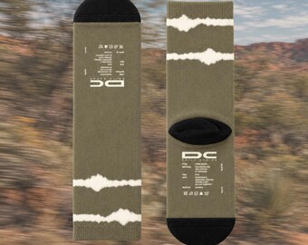 Khaki Batik Running Socks – Olive Tie Dye Crew Socks for Runners