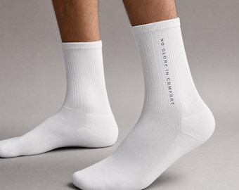 Unisex Cotton Crew Socks | Sports Socks for Gym, Running & Everyday Life | High Cotton Socks with Ribbed Cuff | Fitness Streetwear Daily Chore